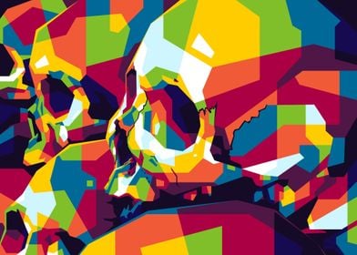 Colorful Skulls Head