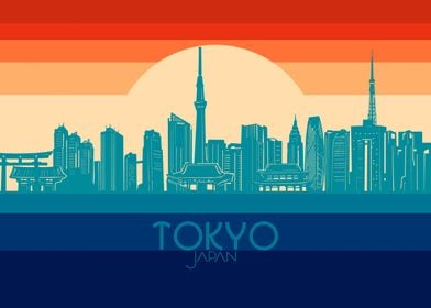 tokyo skyline retro 4