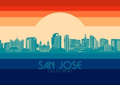 san jose skyline retro 4