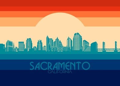 sacramento skyline retro 4