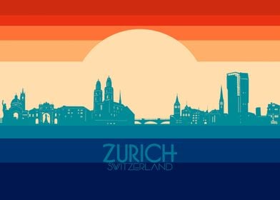 zurich skyline retro 4