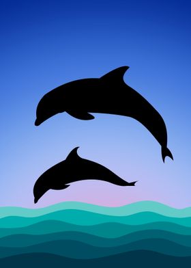 Negative Space Dolphin 