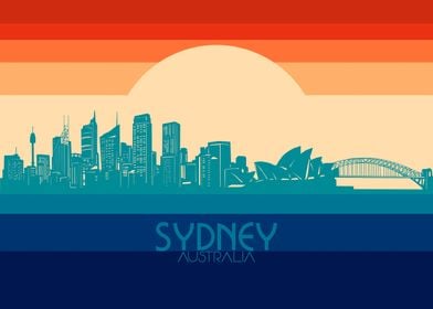 sydney skyline retro 4