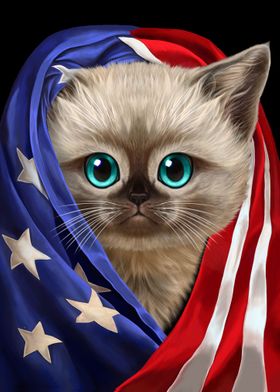 Siamese Kitten USA Patriot