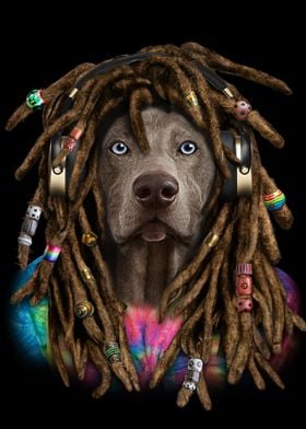 Weimaraner with Dreadlocks