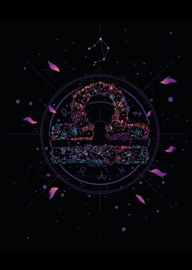 Libra ZODIAC SIGN FLORAL