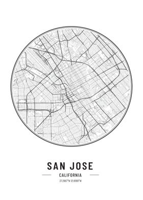 San jose California usamap