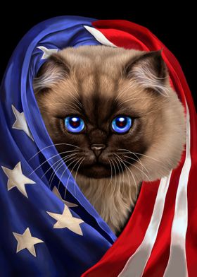 Siamese Cat USA Patriot