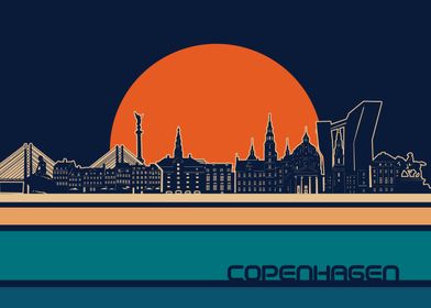 copenhagen skyline retro 5