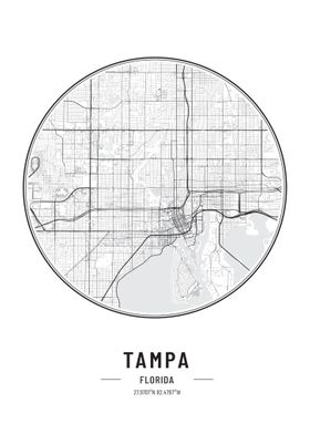 Tampa Florida USA map