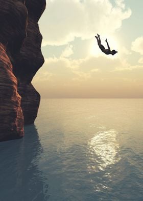 Jump from the cliff 