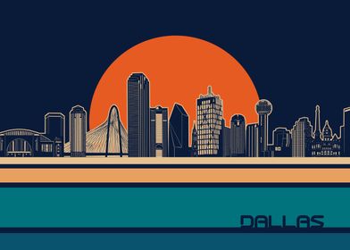 dallas skyline retro 5