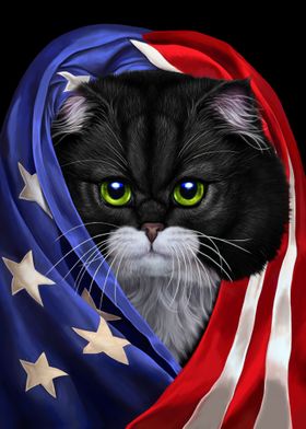 Tuxedo Cat USA Patriot