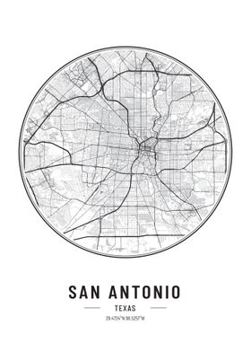 San antonio Texas USA map
