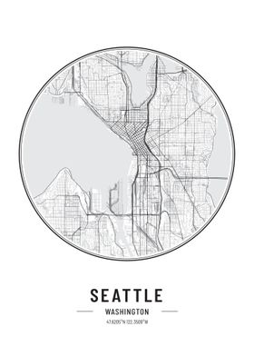 Seattle Washington Usa Map