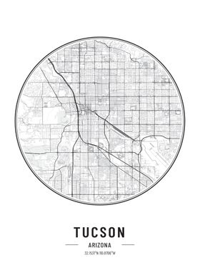 Tucson Arizona USA MAP