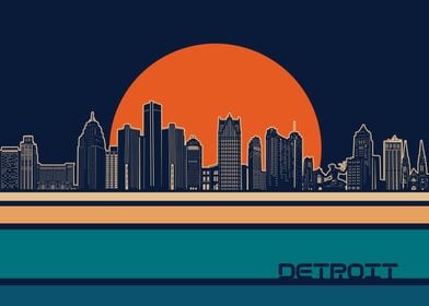 detroit skyline retro 5