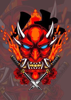 Oni Mask Illustration 01