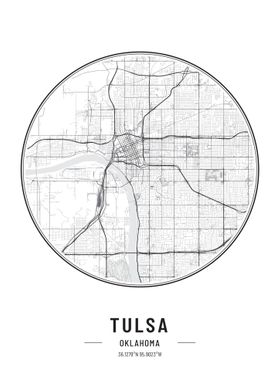 Tulsa Oklahoma USA map