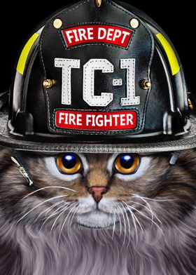 Tabby Cat Firefighter