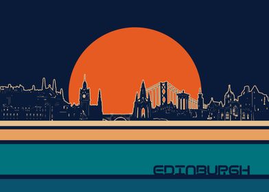 edinburgh skyline retro 5