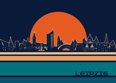 leipzig skyline retro 5