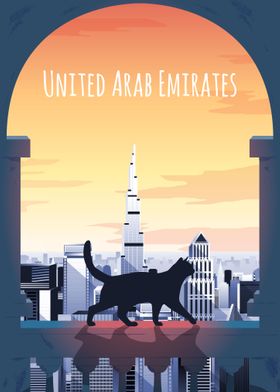 UAE Dubai Travel City Cat
