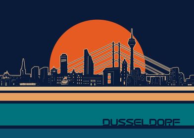 dusseldorf skyline retro 5