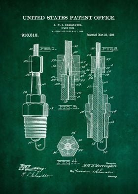 28 1909 Spark Plug Patent