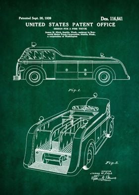 24 Fire Truck Patent 1939