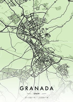 Granada City Map Green