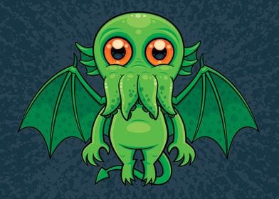 Cute Green Cthulhu Monster