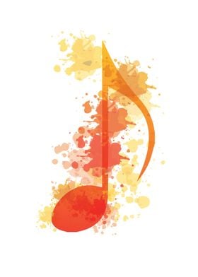 Watercolor Music Note