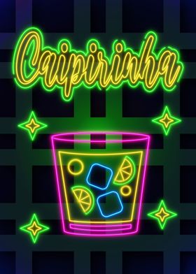 Caipirinha Neon Poster