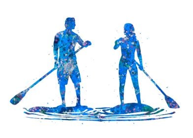 Paddleboard blue art