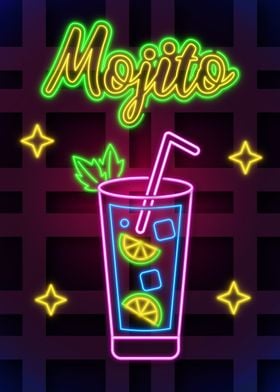 Mojito Neon sign Poster