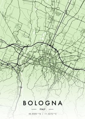 Bologna City Map Green