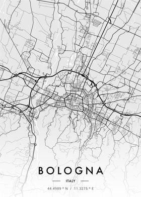 Bologna City Map White