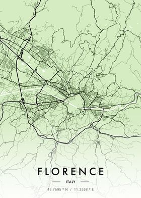 Florence City Map Green