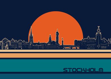 stockholm skyline retro 5