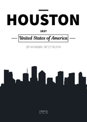 Houston skyline poster 