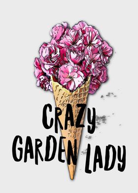 Crazy Garden Lady Text Art