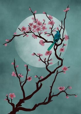 Cherry blossom and bird
