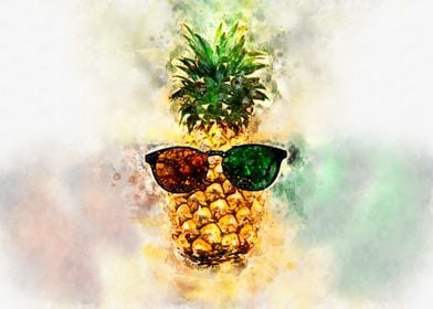 Ananas with Sunglasses