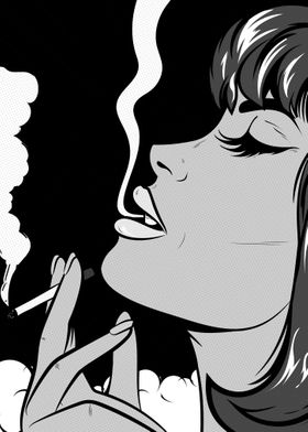 Retro Smoking Woman