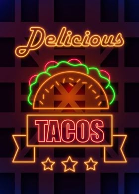 Delicious Tacos Neon sign