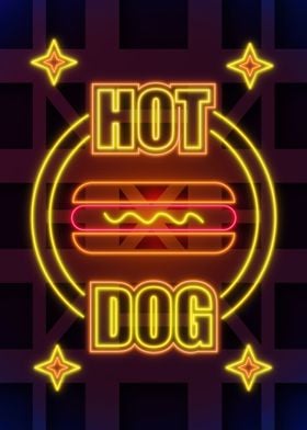 Hot Dog Neon sign glow