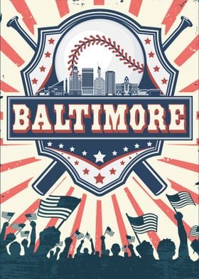 Baltimore Baseball Skyline