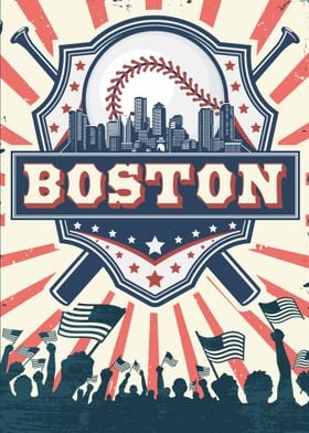 Boston Baseball Skyline