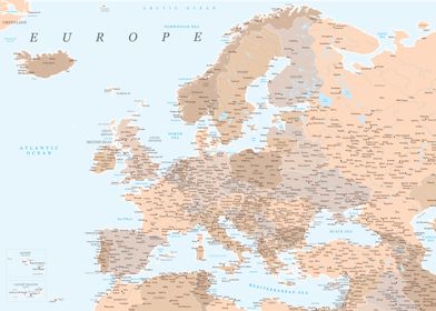 Detailed map of Europe 
